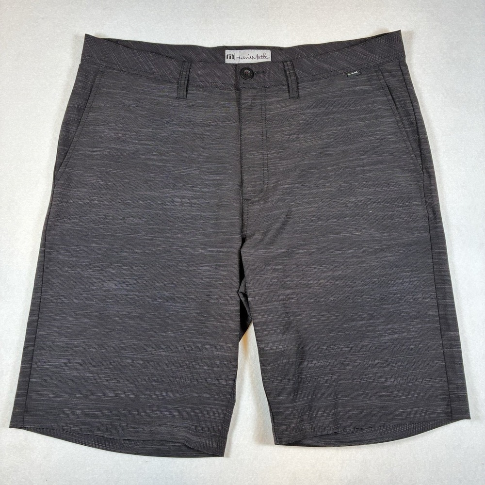 Travis Matthew Stretch Golf Shorts Men's 36 Performance Heathered Charcoal